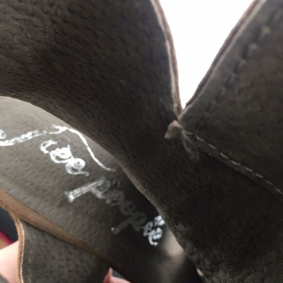 Free People Effie Leather Peep Toe Ankle Bootie 40 US 10 Womens Brown Distressed - Picture 8 of 10